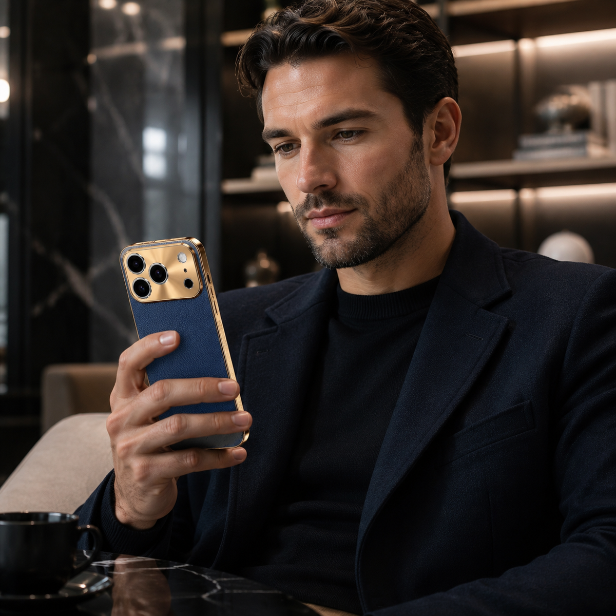 Premium iPhone Case Genuine Leather MagSafe Magnetic Cover Rotating Ring Stand Shockproof Frameless Slim Protective Design Camera Guard Protection Use