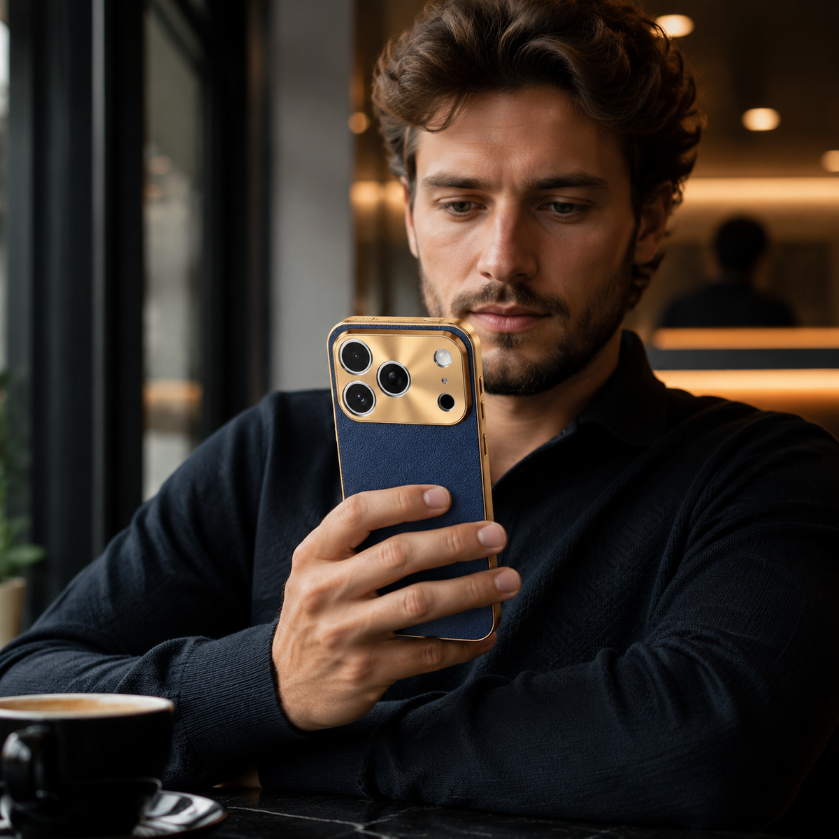 Premium iPhone Case Genuine Leather MagSafe Magnetic Cover Rotating Ring Stand Shockproof Frameless Slim Protective Design Camera Guard Protection Use