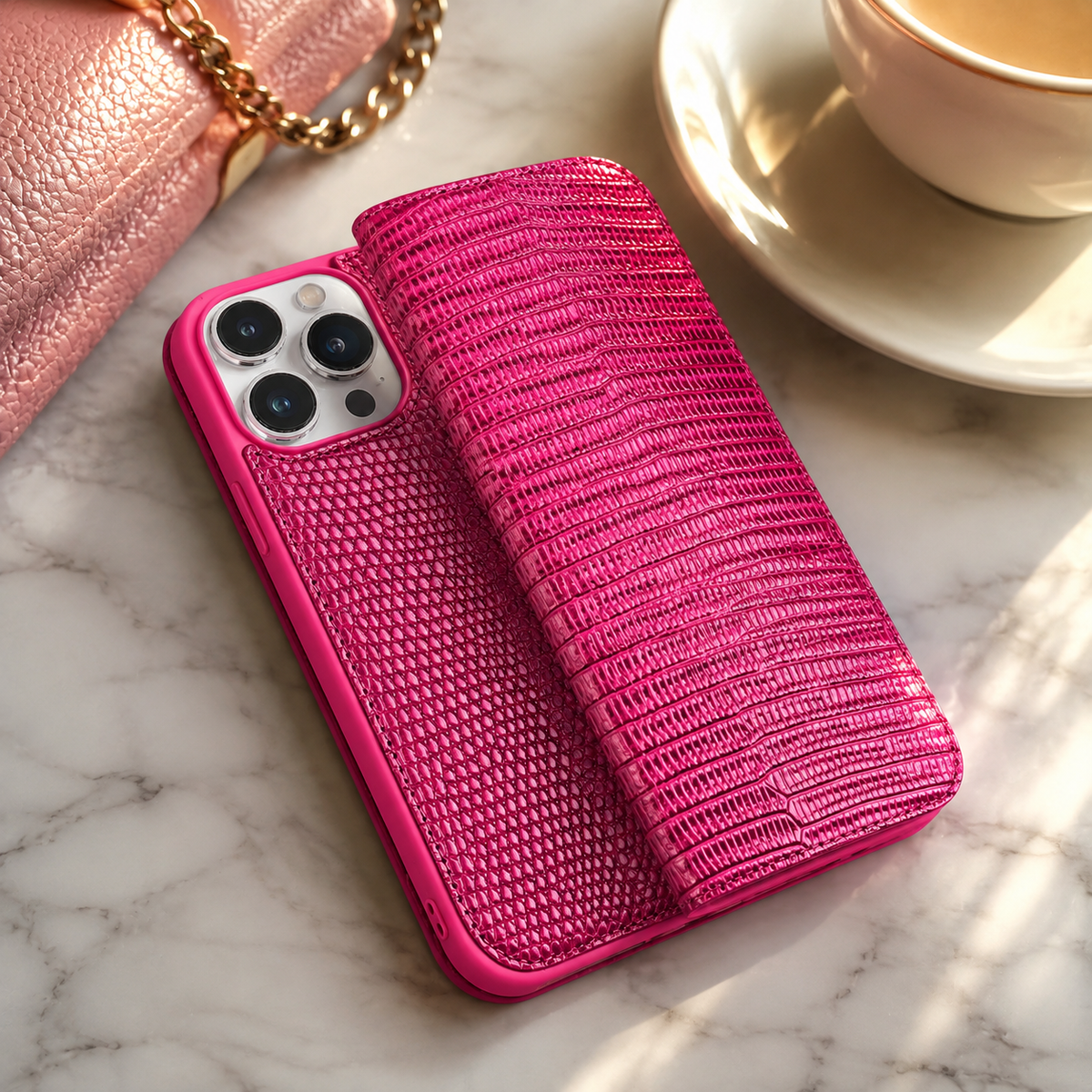 Premium iPhone Case Genuine Leather Wallet Flip Cover Card Holder Anti Scratch Slim Full Coverage Protective Cover Lightweight Magnetic Closure Design