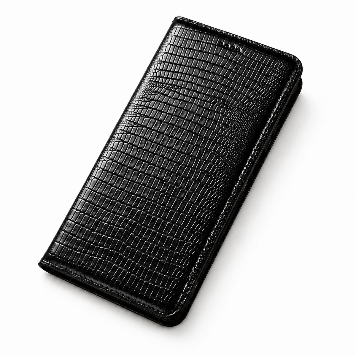 Premium iPhone Case Genuine Leather Wallet Flip Cover Magnetic Closure Kickstand Shockproof Full Body Protection Card Holder Luxury Design