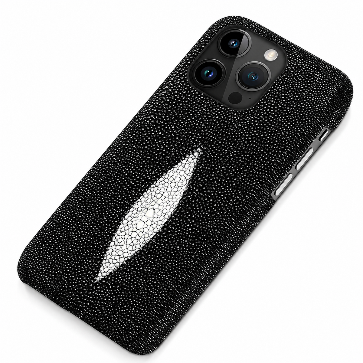 Premium iPhone Case Genuine Stingray Leather Shockproof Half Wrapped Lightweight Anti Scratch Anti Fingerprint Dustproof Non Slip Protective Fit Cover