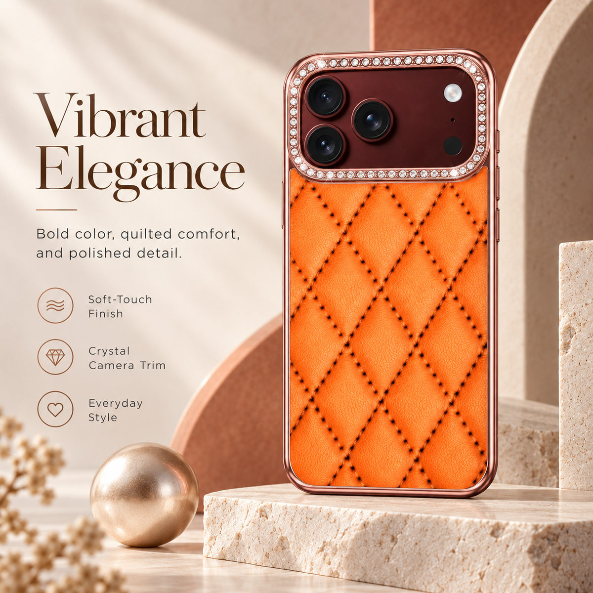 Premium iPhone Case Golden Glitter Diamond Leather Hinge Protection Foldable Cover Glass Screen Protector Shockproof Slim Luxury Protective Phone Cover Case