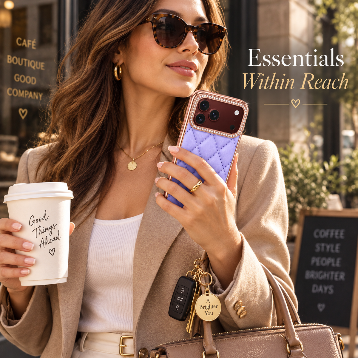 Premium iPhone Case Golden Glitter Diamond Leather Hinge Protection Foldable Cover Glass Screen Protector Shockproof Slim Luxury Protective Phone Cover Case