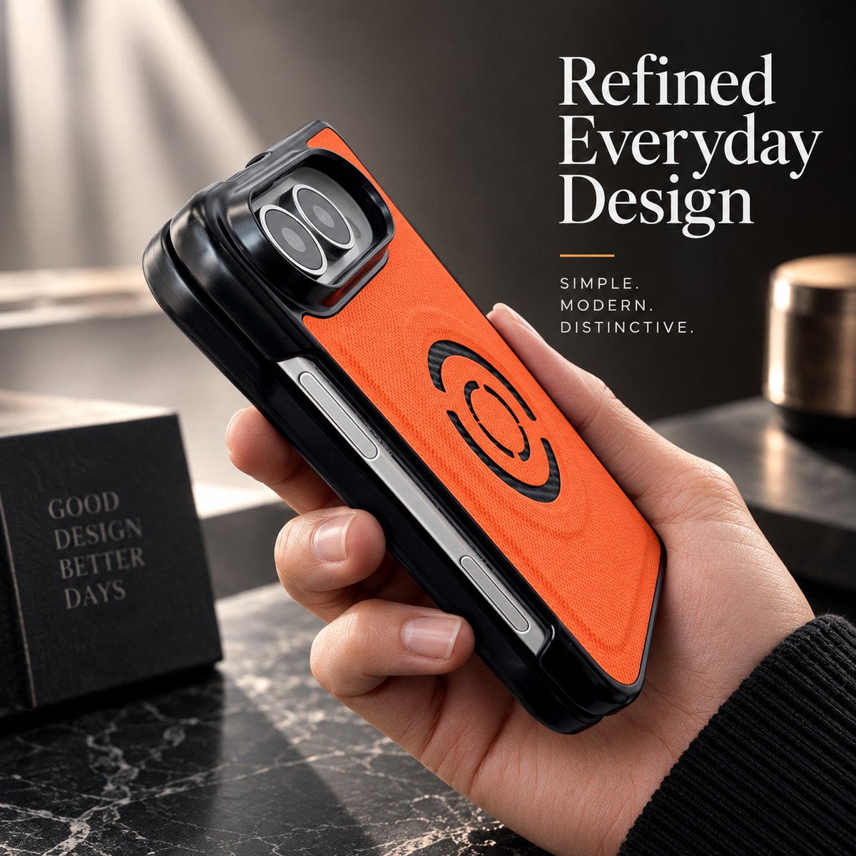 Premium iPhone Case Hard PC Artificial Leather MagSafe Magnetic Wireless Charging Foldable Cover Shockproof Bumper Slim Durable Protective Phone Cover Case