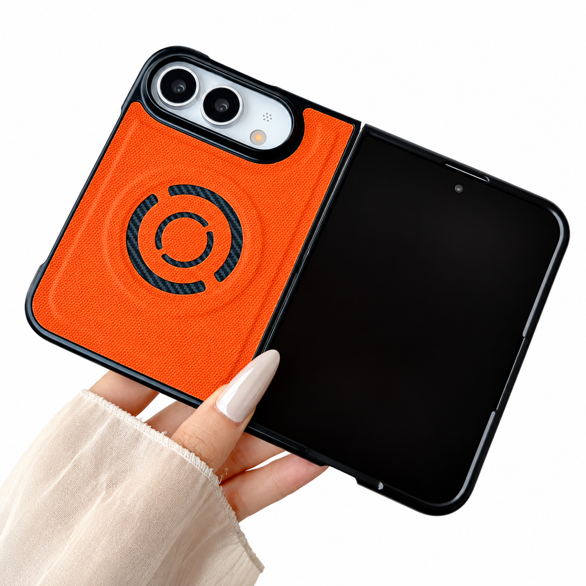 Premium iPhone Case Hard PC Artificial Leather MagSafe Magnetic Wireless Charging Foldable Cover Shockproof Bumper Slim Durable Protective Phone Cover Case