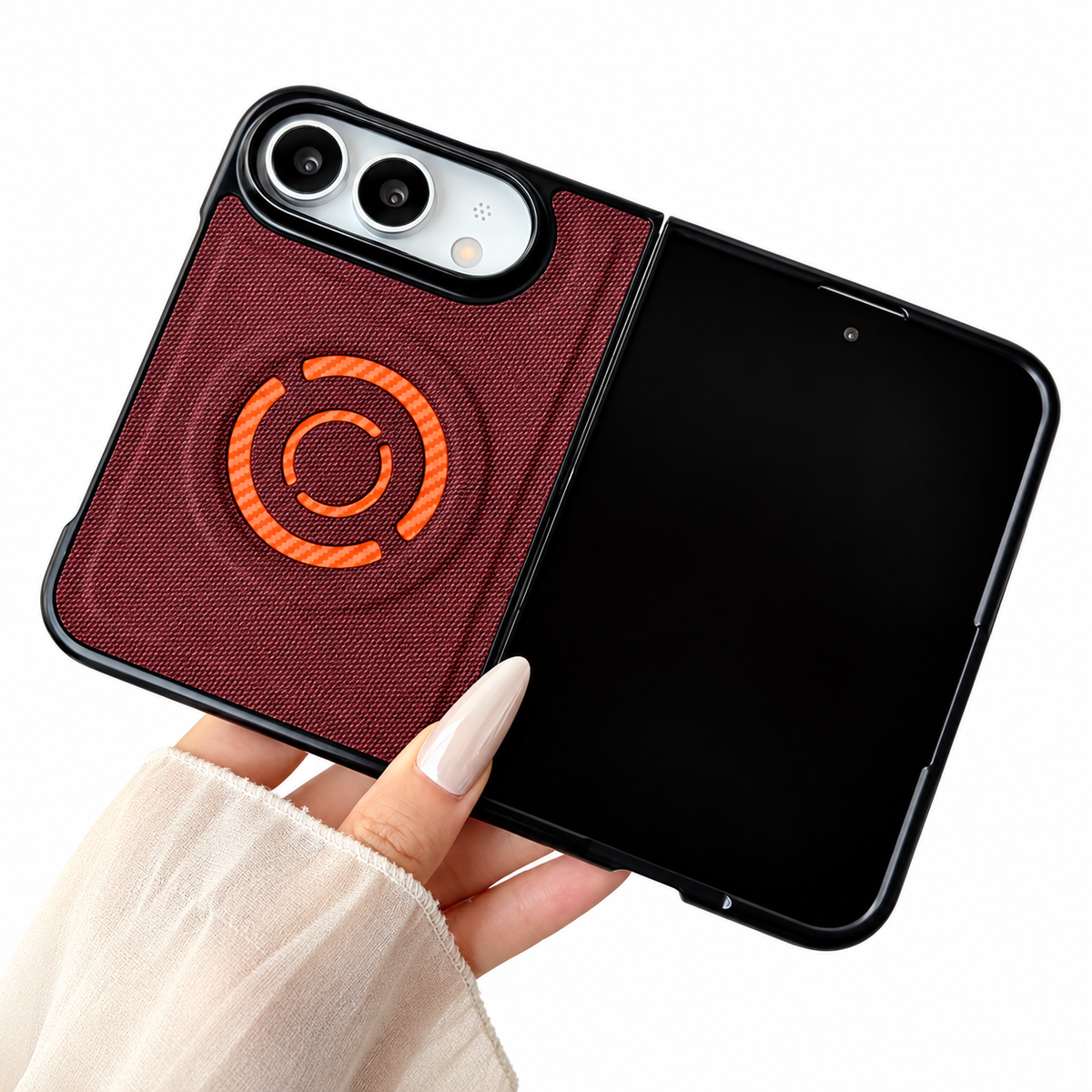 Premium iPhone Case Hard PC Artificial Leather MagSafe Magnetic Wireless Charging Foldable Cover Shockproof Bumper Slim Durable Protective Phone Cover Case