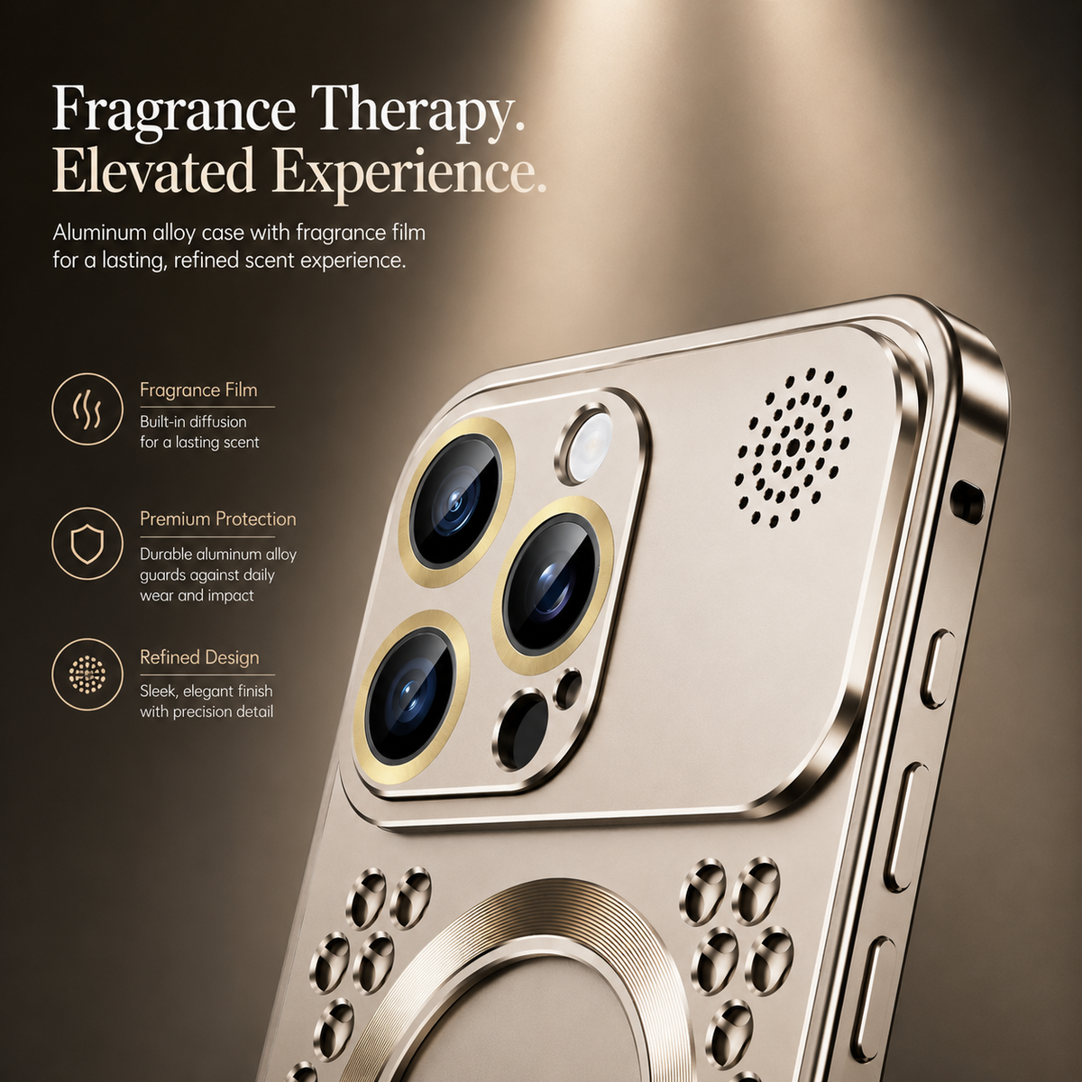 Premium iPhone Case Heat Dissipation Magnetic Aluminum Cover MagSafe Compatible Dual Layer Shockproof Slim Scratch Resistant Protective Finish Designs
