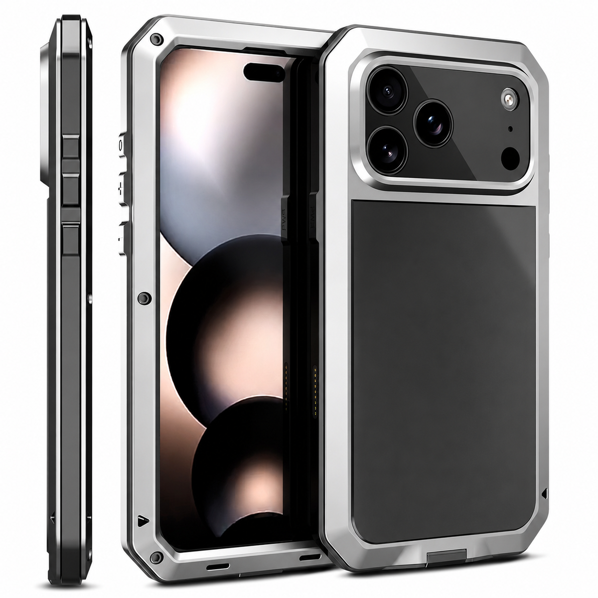 Premium iPhone Case Heavy Duty Aluminum Armor 360 Full Body Shockproof Protective Cover Anti Scratch Anti Fingerprint Non Slip Reinforced Rugged Case