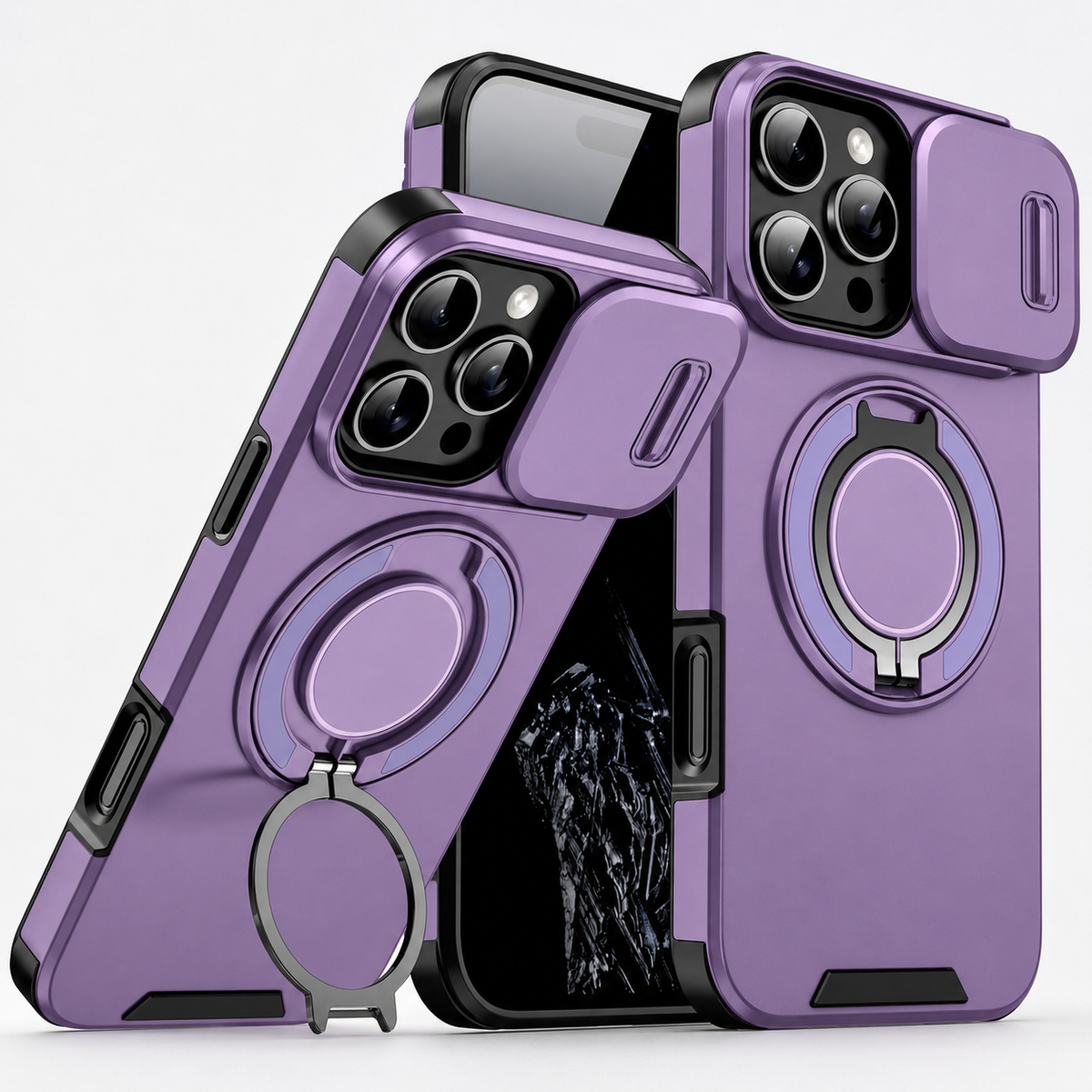 Premium iPhone Case Heavy Duty Armor Shockproof Magnetic Car Mount Stand Holder Anti Drop Rugged Slim Durable Tough Full Protective Phone Cover Shell Case