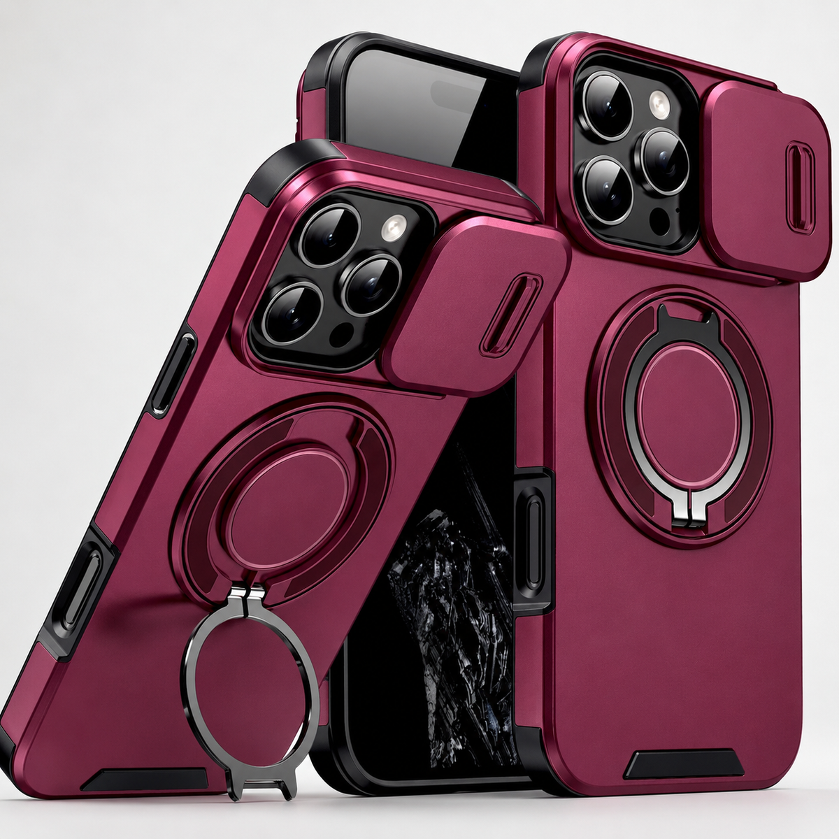 Premium iPhone Case Heavy Duty Armor Shockproof Magnetic Car Mount Stand Holder Anti Drop Rugged Slim Durable Tough Full Protective Phone Cover Shell Case