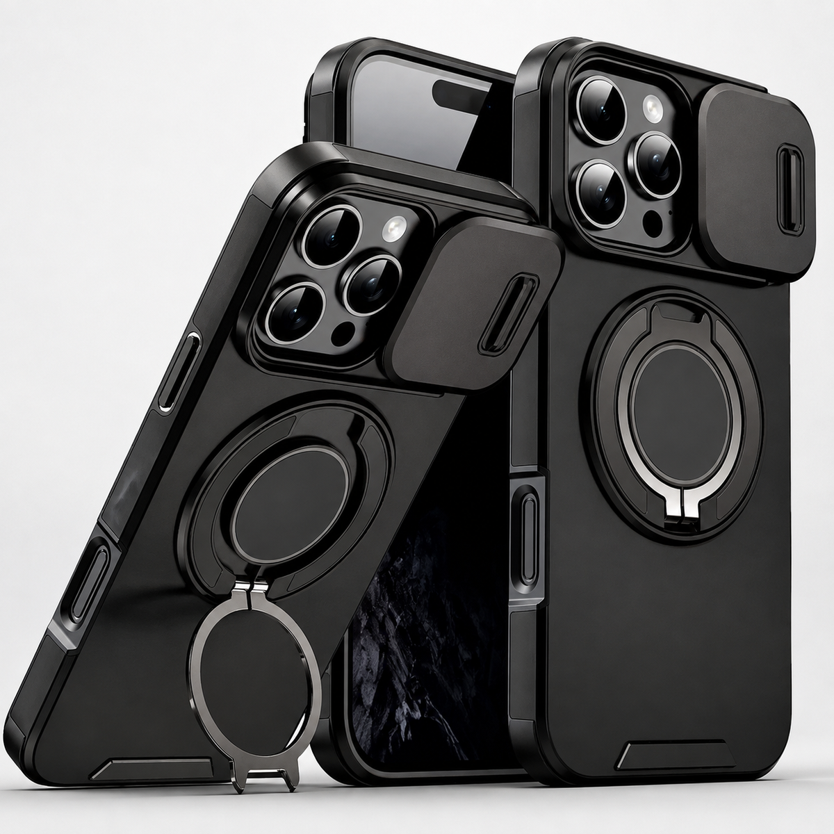 Premium iPhone Case Heavy Duty Armor Shockproof Magnetic Car Mount Stand Holder Anti Drop Rugged Slim Durable Tough Full Protective Phone Cover Shell Case