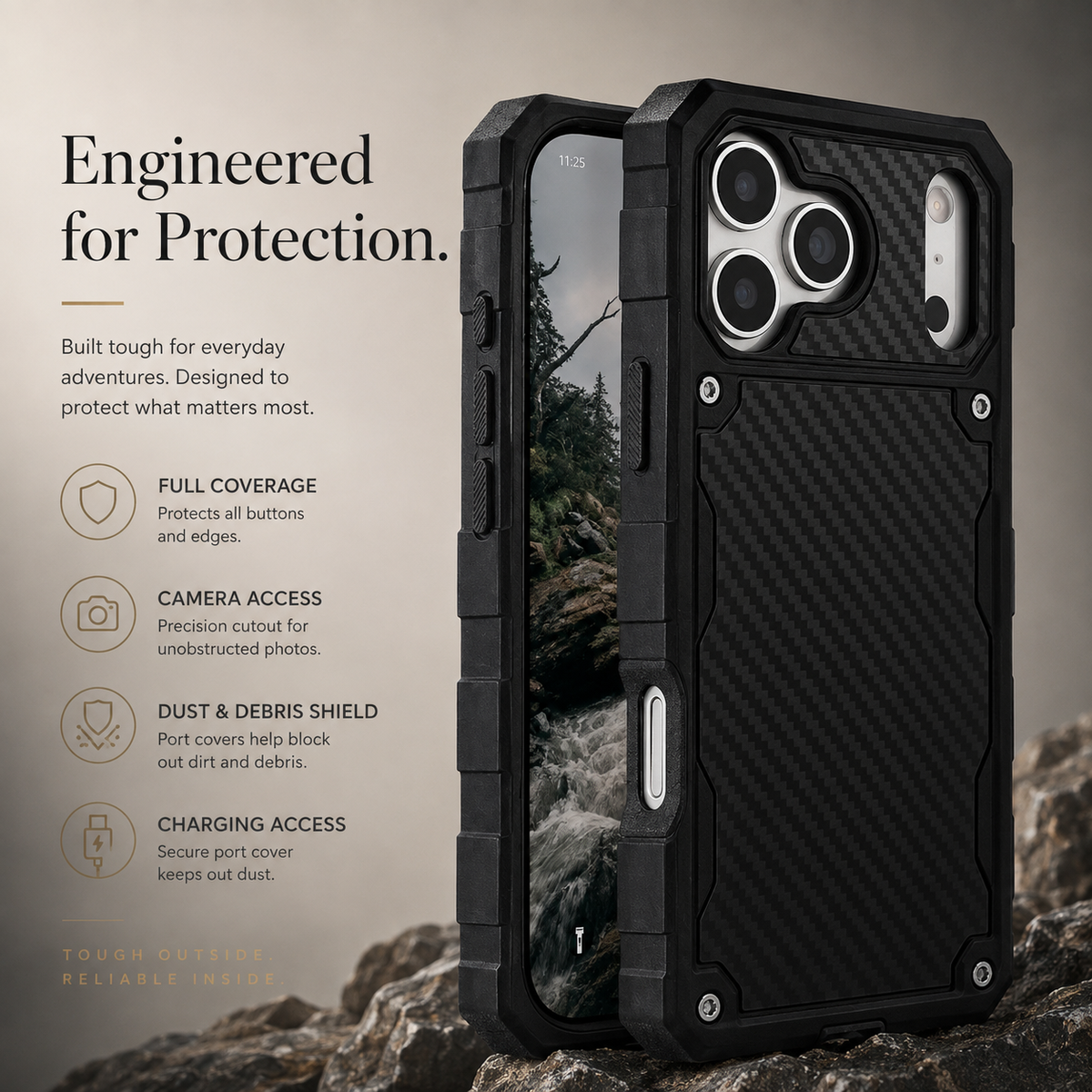Premium iPhone Case Heavy Duty MagSafe Compatible Shockproof Military Grade Drop Protection Rugged Cover Anti Scratch Dustproof Non Slip Full Coverage