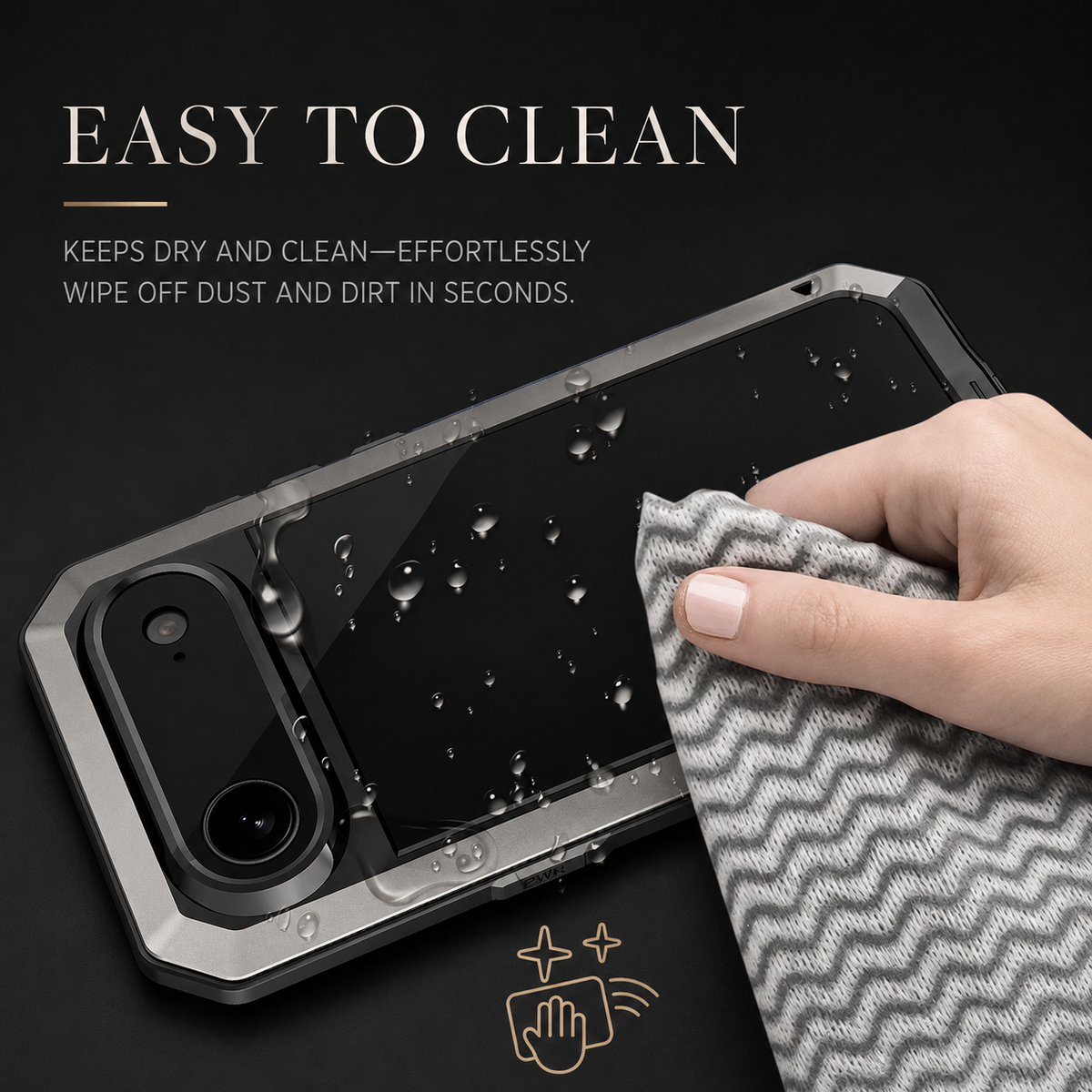 Premium iPhone Case Heavy Duty Metal Protective Cover Tempered Glass Screen Protector Shockproof TPU PC Hybrid Full Coverage Rugged Design