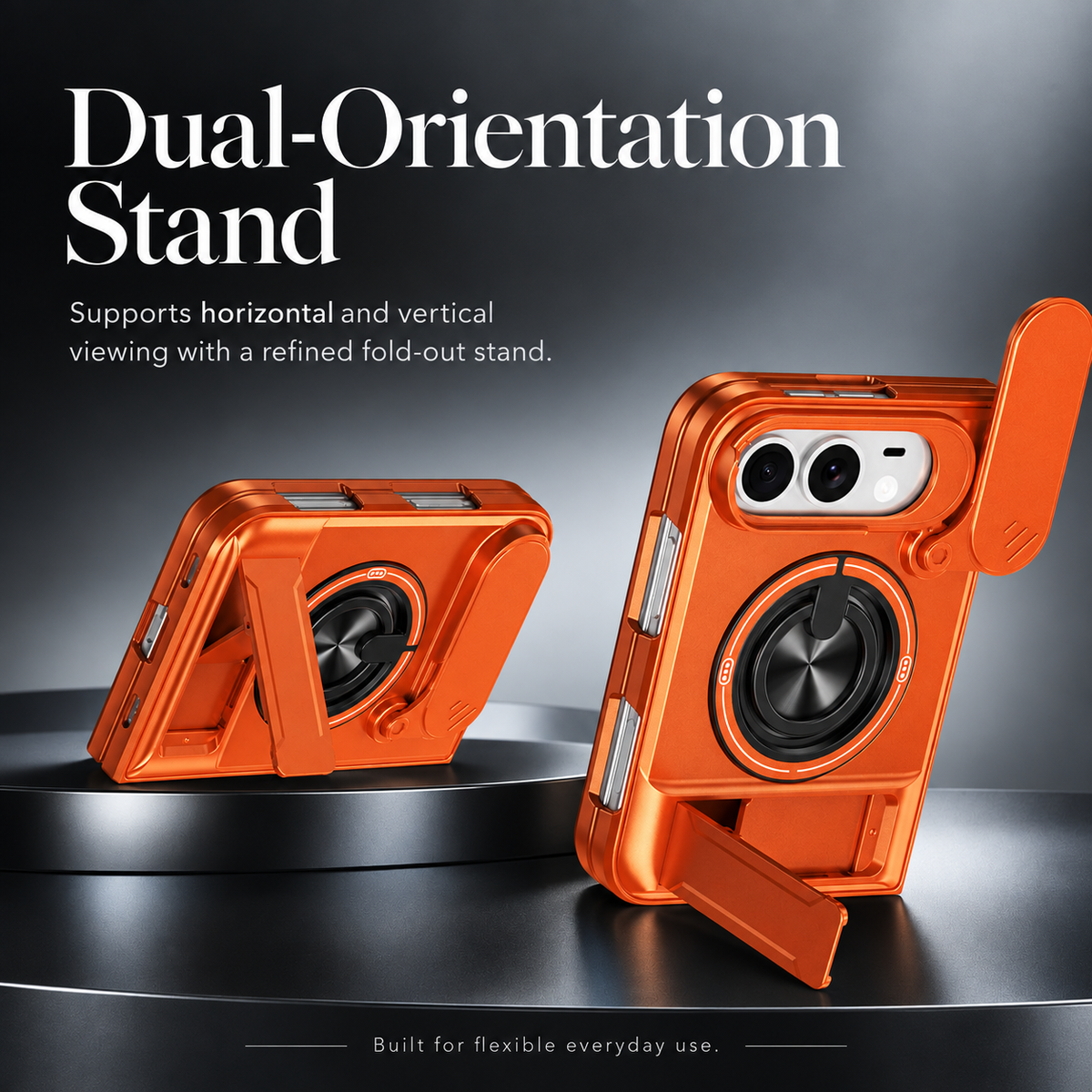 Premium iPhone Case Heavy Duty Rugged Armor Magnetic Ring Stand Slide Camera Protection Foldable Stand Cover Shockproof Tough Durable Protective Phone Case