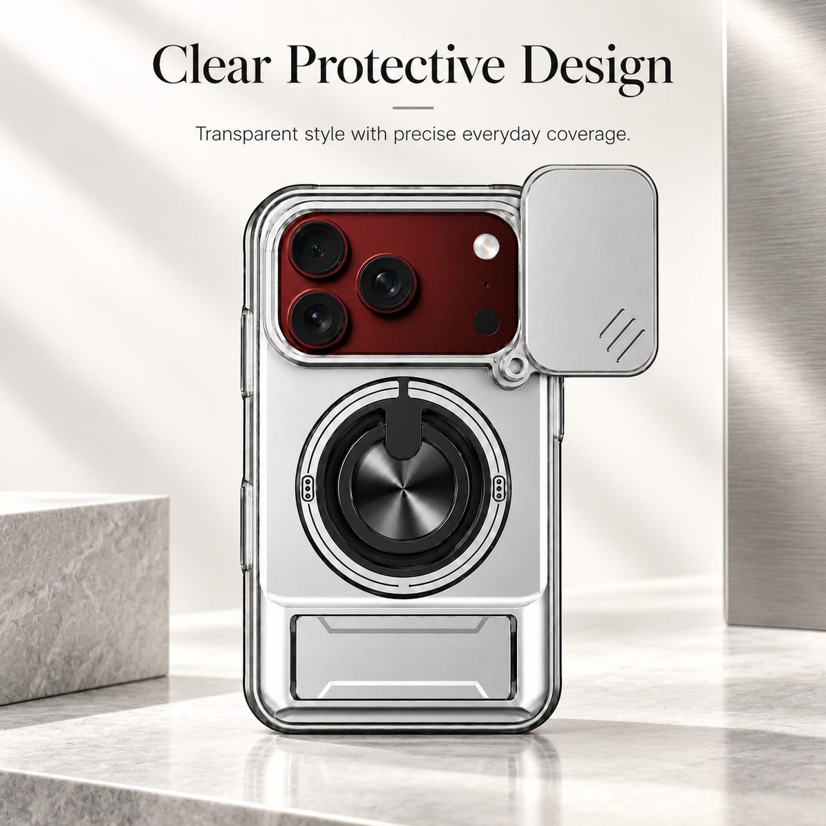 Premium iPhone Case Heavy Duty Rugged Armor Magnetic Ring Stand Slide Camera Protection Foldable Stand Cover Shockproof Tough Durable Protective Phone Case