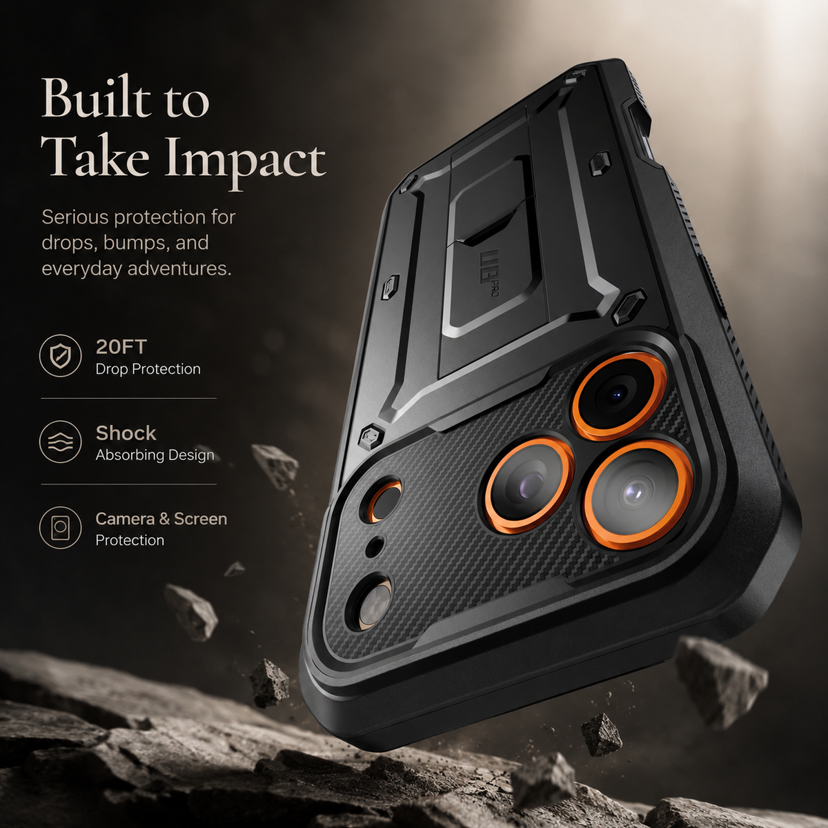 Premium iPhone Case Heavy Duty Rugged Shockproof PC TPU Full Body Protective Cover Built In Screen Protector Reinforced Bumper Tough Armor Case
