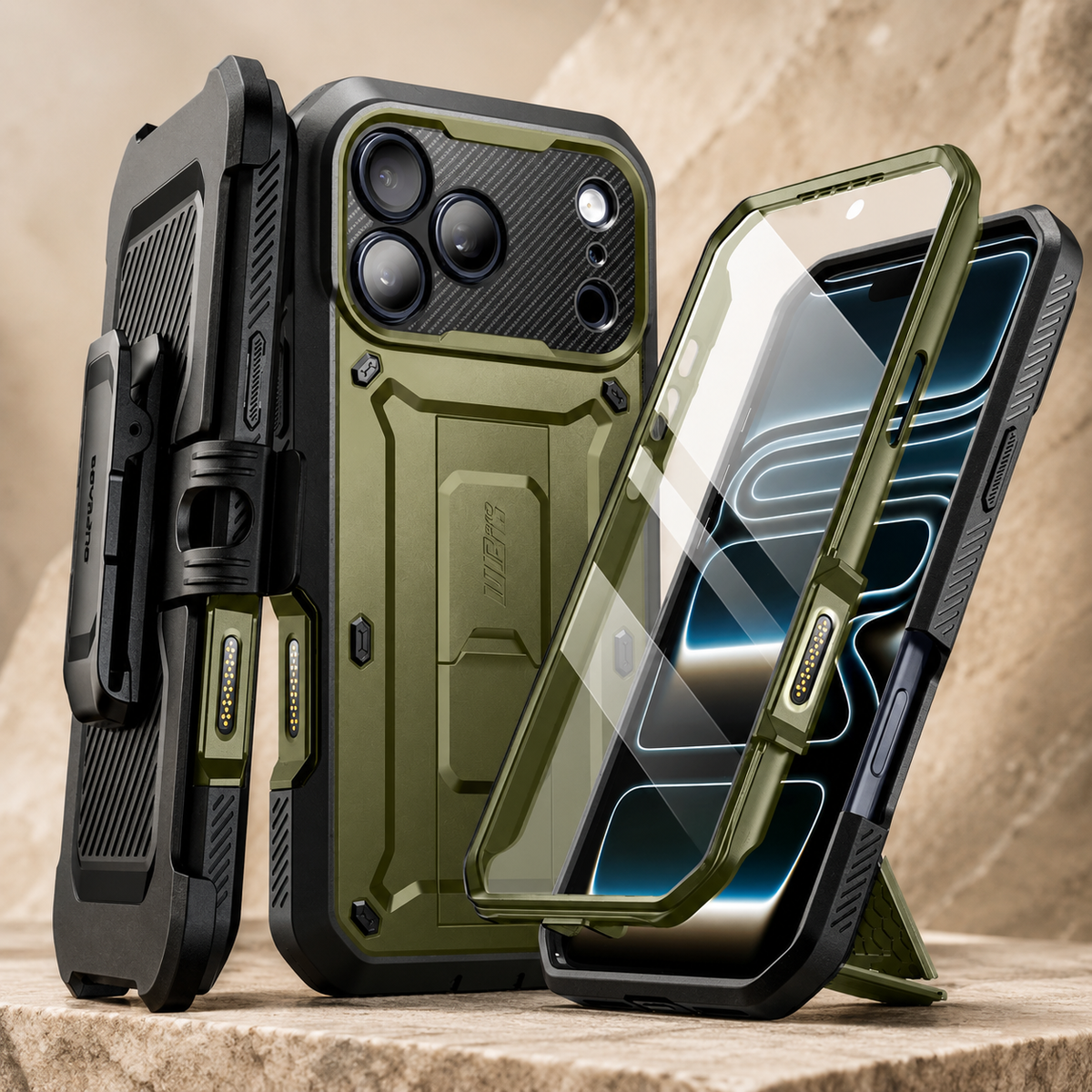 Premium iPhone Case Heavy Duty Rugged Shockproof PC TPU Full Body Protective Cover Built In Screen Protector Reinforced Bumper Tough Armor Case