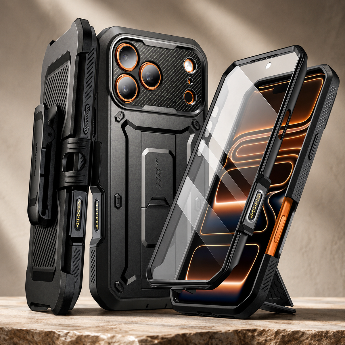 Premium iPhone Case Heavy Duty Rugged Shockproof PC TPU Full Body Protective Cover Built In Screen Protector Reinforced Bumper Tough Armor Case