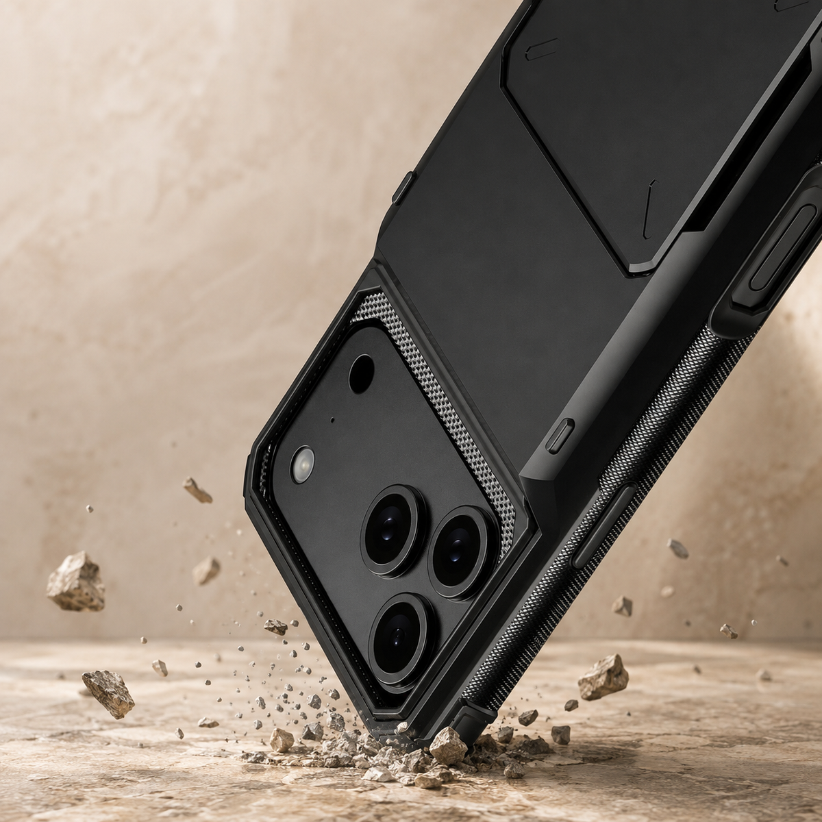 Premium iPhone Case Heavy Duty Wallet Card Holder Hidden Flip Slot Shockproof Dual Layer Hard Back Anti Scratch Anti Fingerprint Protective Armor Cover