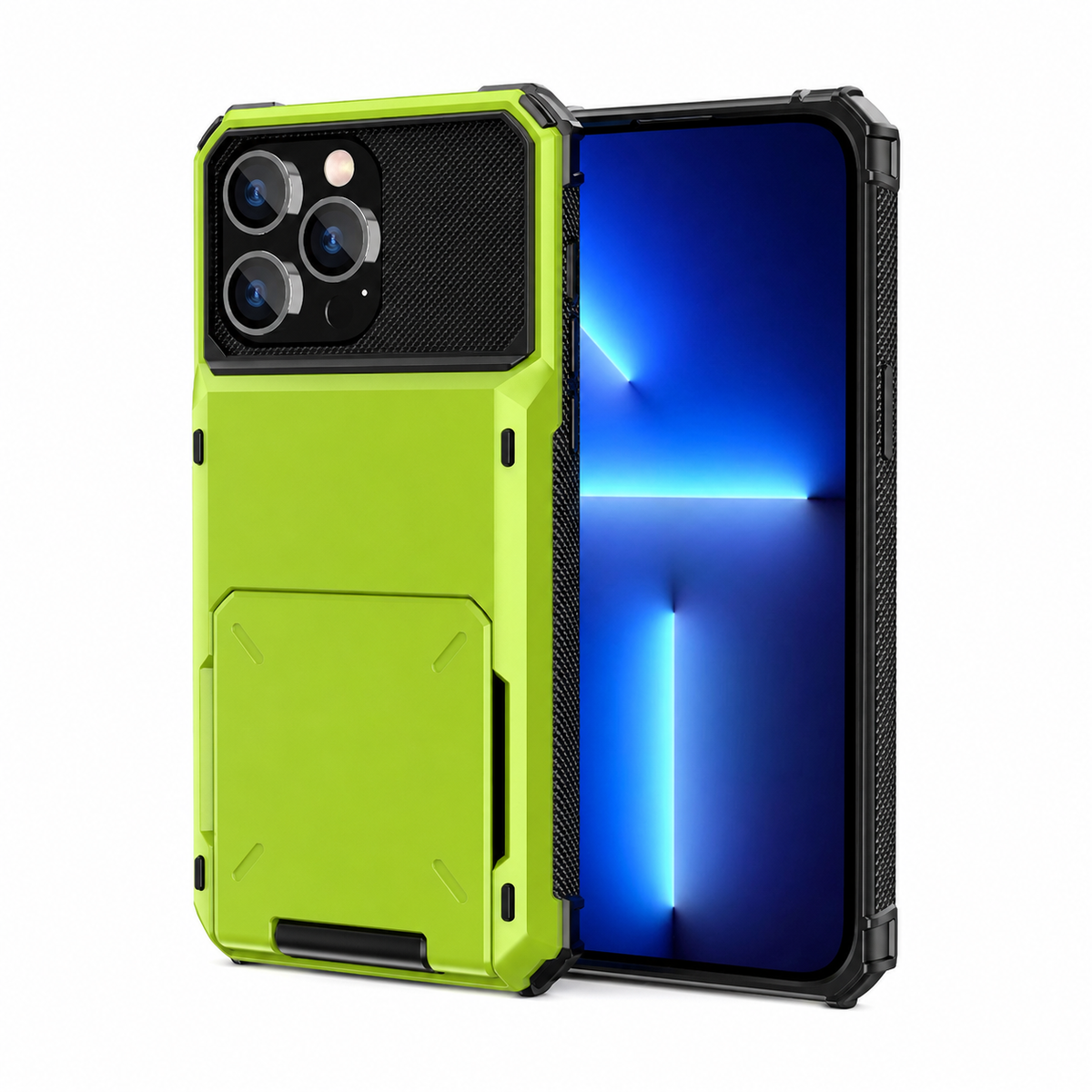 Premium iPhone Case Heavy Duty Wallet Card Holder Hidden Flip Slot Shockproof Dual Layer Hard Back Anti Scratch Anti Fingerprint Protective Armor Cover