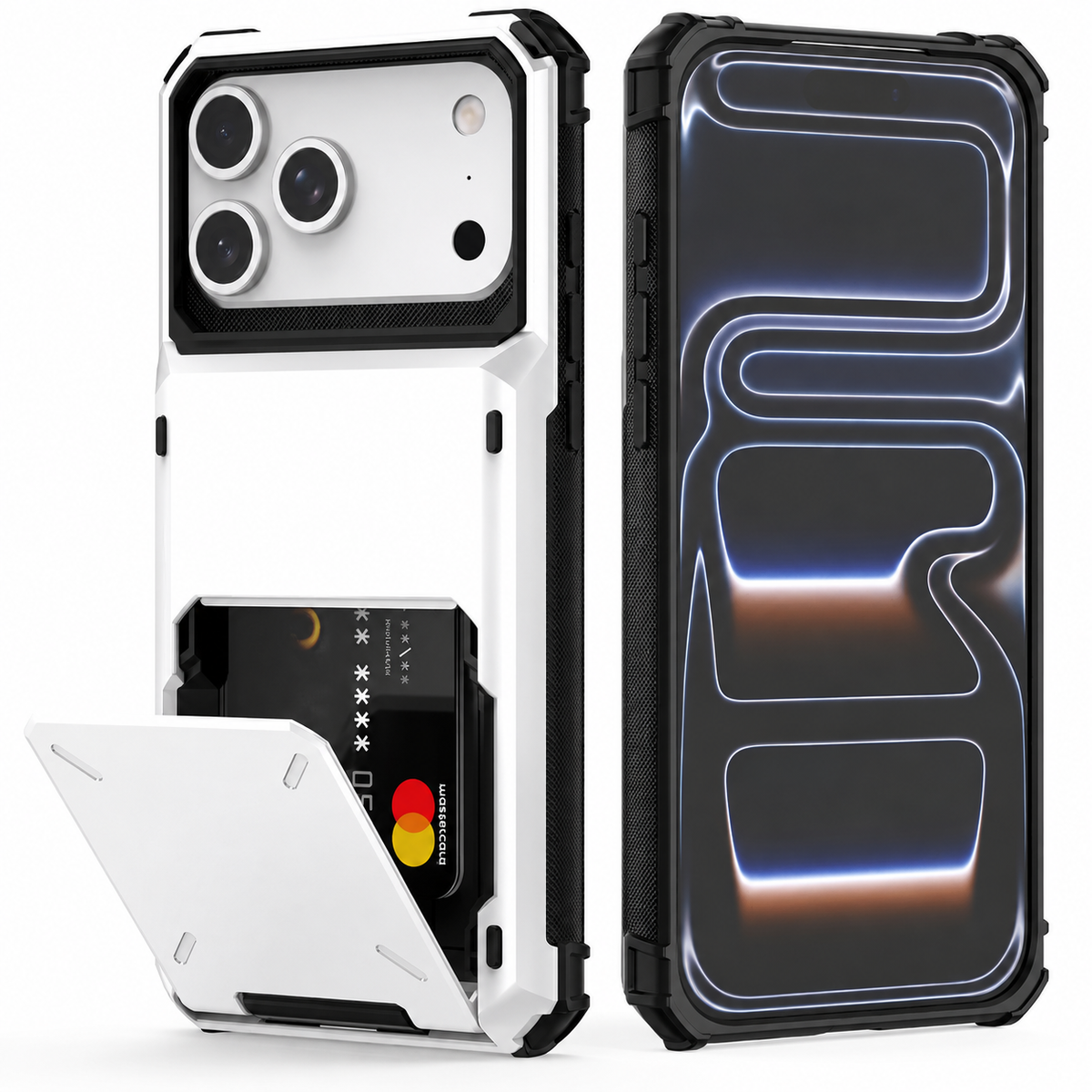 Premium iPhone Case Heavy Duty Wallet Card Holder Hidden Flip Slot Shockproof Dual Layer Hard Back Anti Scratch Anti Fingerprint Protective Armor Cover
