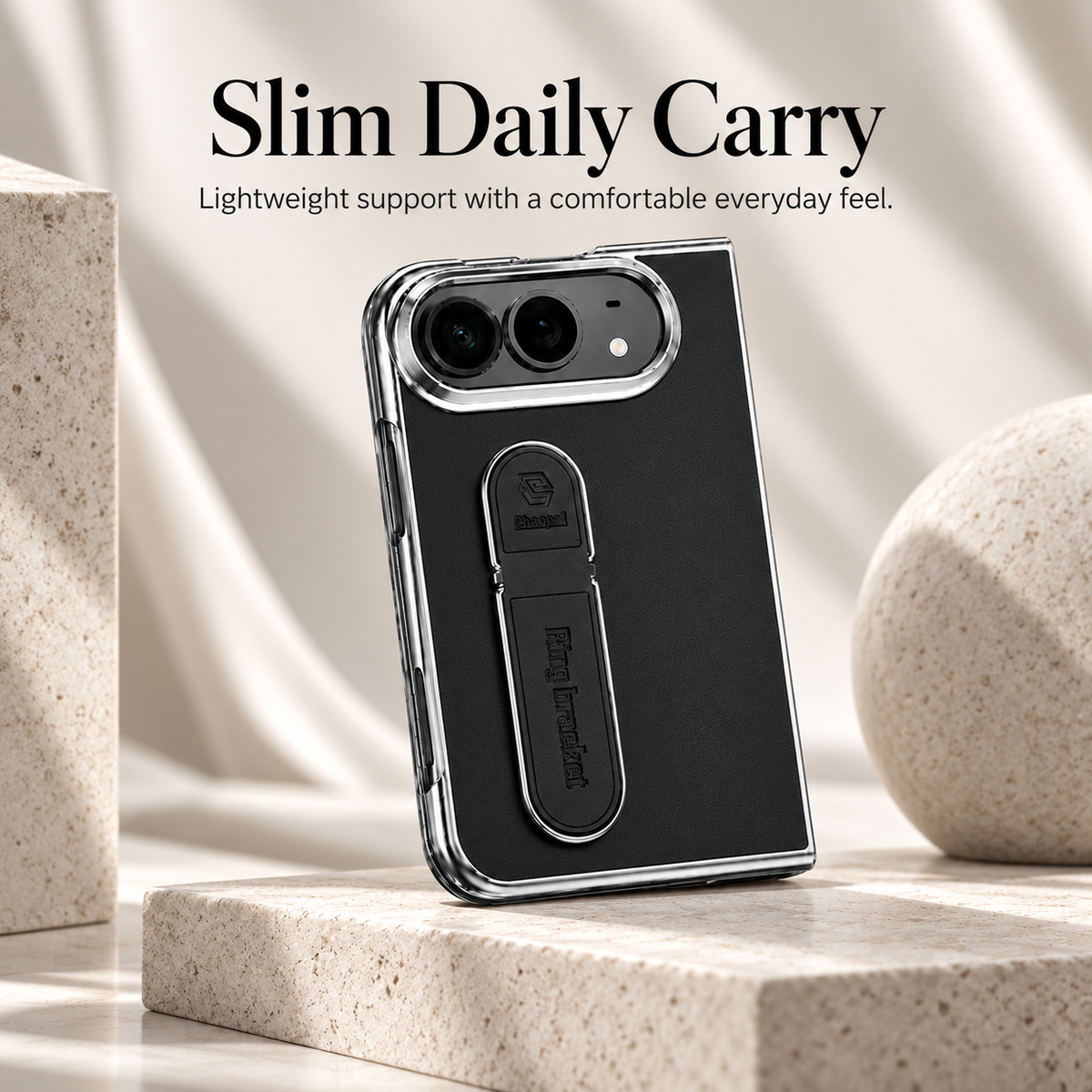 Premium iPhone Case Hidden Bar Folding Stand Foldable Cover Full Protection Shockproof Sweat Resistant Non Slip Slim Durable Protective Phone Cover Case