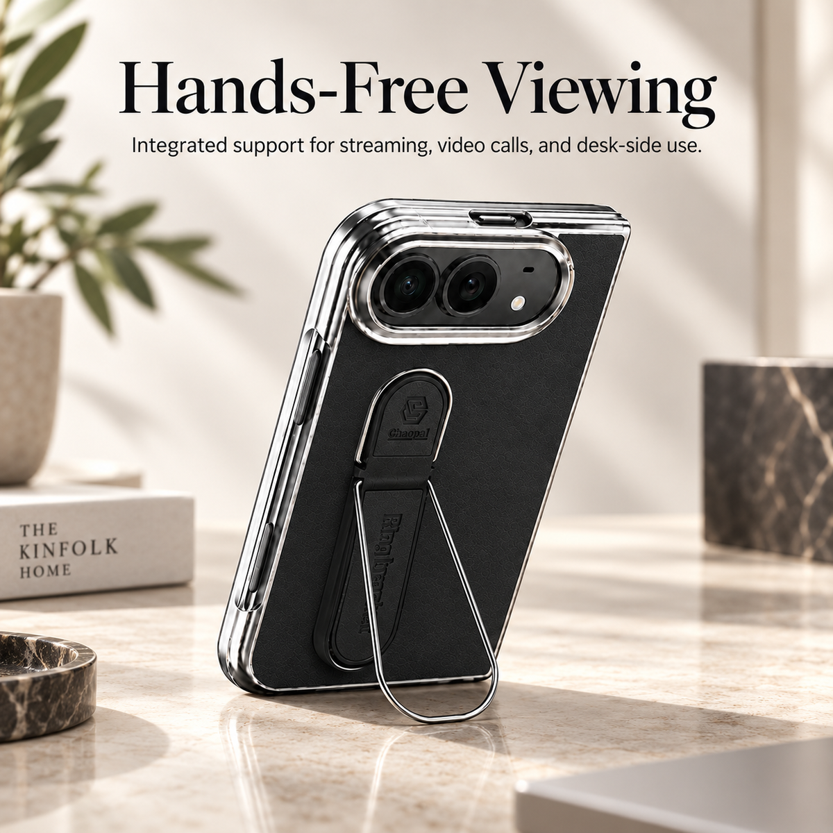 Premium iPhone Case Hidden Bar Folding Stand Foldable Cover Full Protection Shockproof Sweat Resistant Non Slip Slim Durable Protective Phone Cover Case