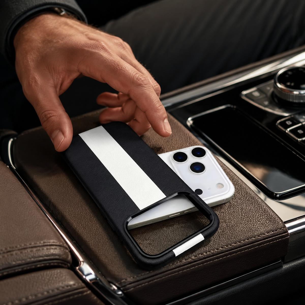 Premium iPhone Case High End Business Leather MagSafe Magnetic Wireless Charging Shockproof Slim Non Slip Anti Scratch Durable Luxury Protective Phone Cover