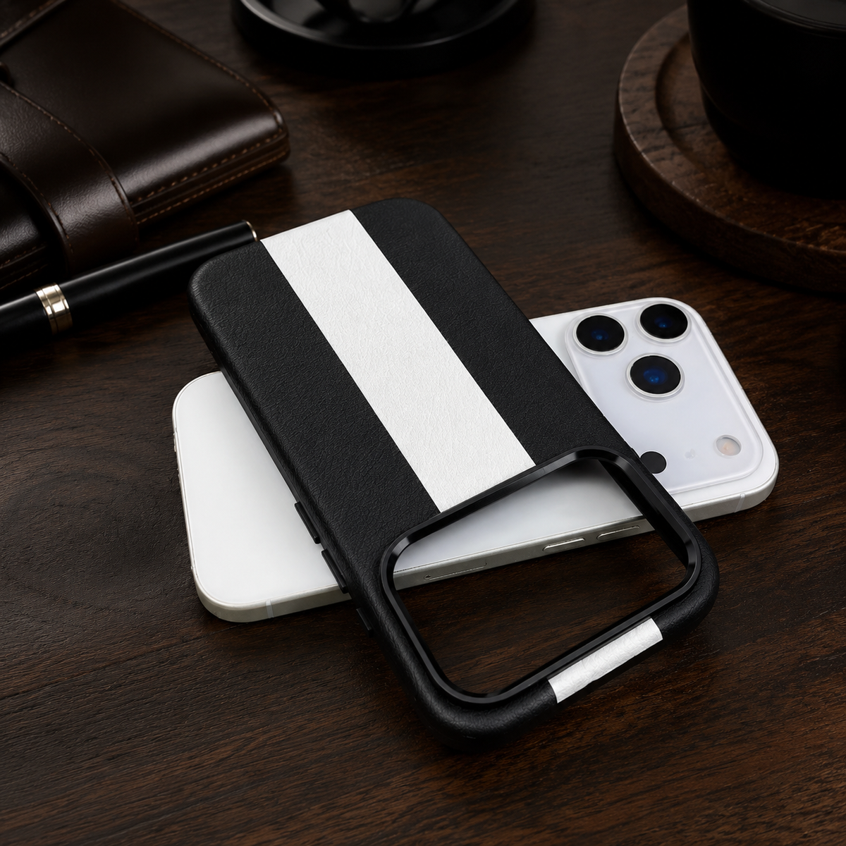 Premium iPhone Case High End Business Leather MagSafe Magnetic Wireless Charging Shockproof Slim Non Slip Anti Scratch Durable Luxury Protective Phone Cover