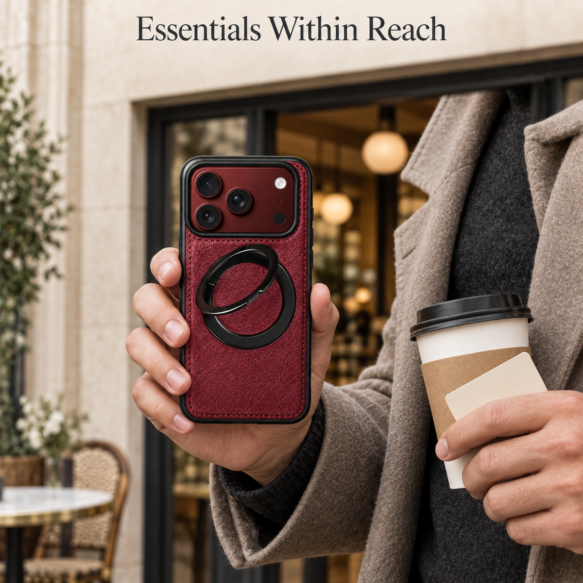 Premium iPhone Case Hinge Protection MagSafe Magnetic Wireless Charging 360 Rotating Ring Holder Shockproof Slim Durable Protective Tough Phone Cover Case