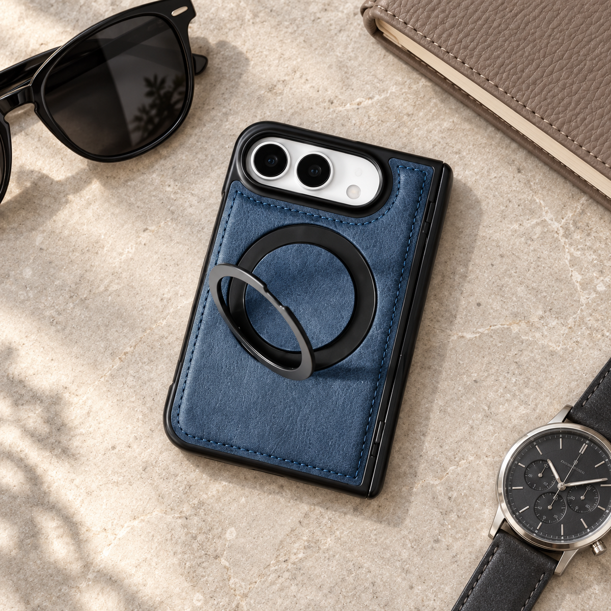 Premium iPhone Case Hinge Protection MagSafe Magnetic Wireless Charging 360 Rotating Ring Holder Shockproof Slim Durable Protective Tough Phone Cover Case