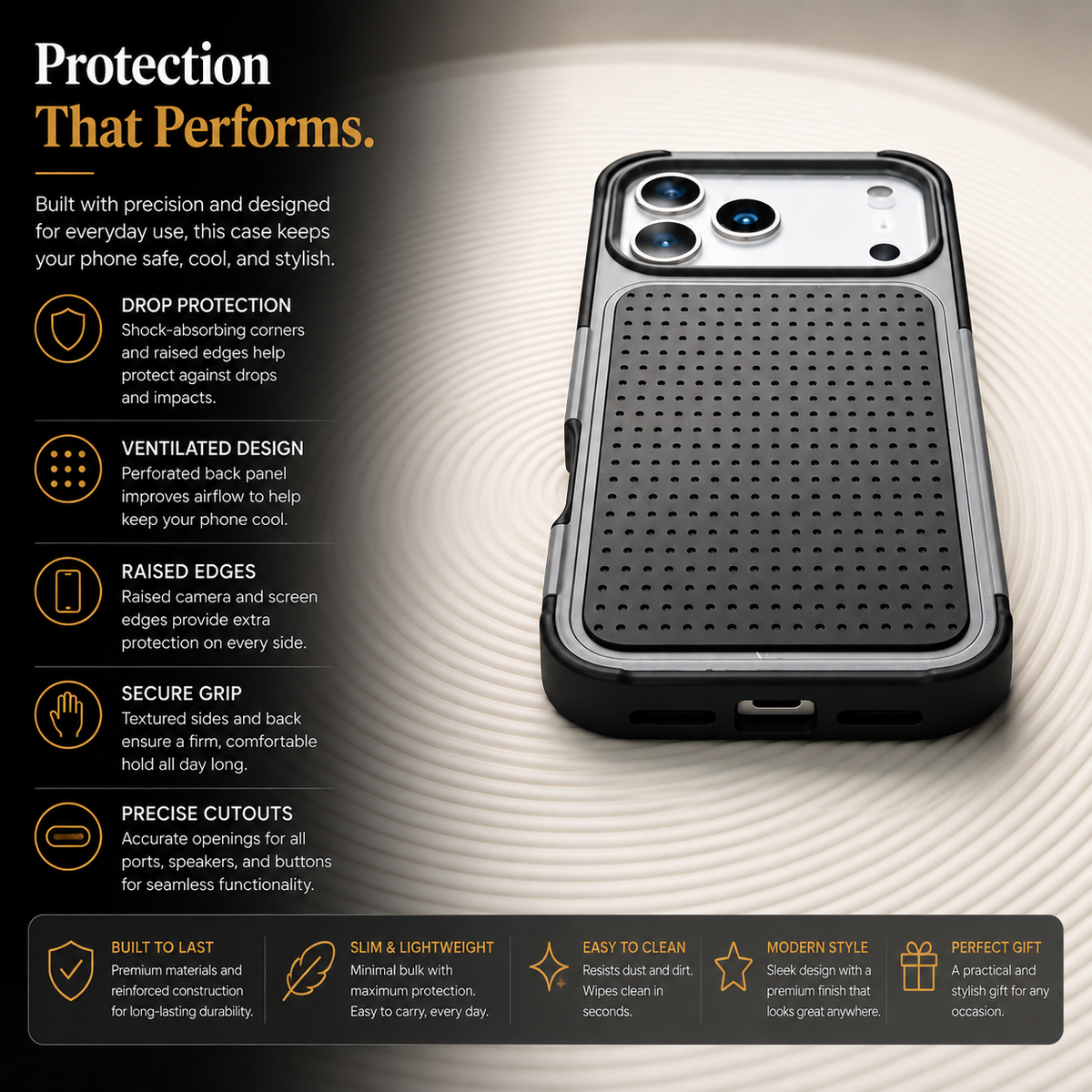 Premium iPhone Case — Hybrid Armor Shockproof Magnetic Wallet Cover with Built-In Stand, Non-Slip Grip, Rugged Protective Design and Card Storage
