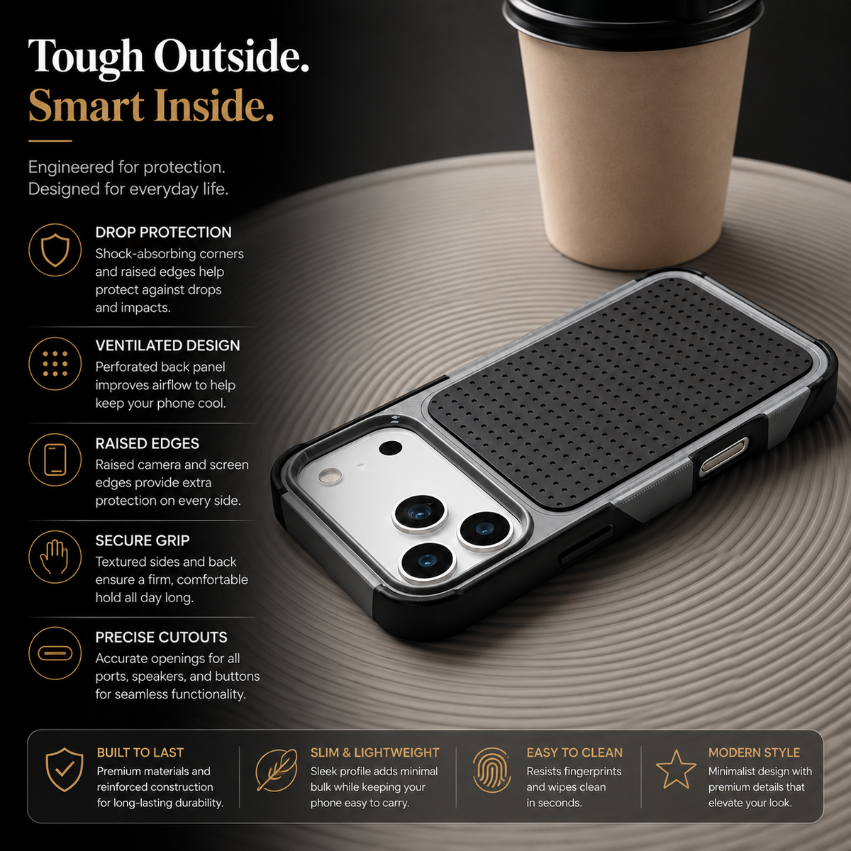 Premium iPhone Case — Hybrid Armor Shockproof Magnetic Wallet Cover with Built-In Stand, Non-Slip Grip, Rugged Protective Design and Card Storage