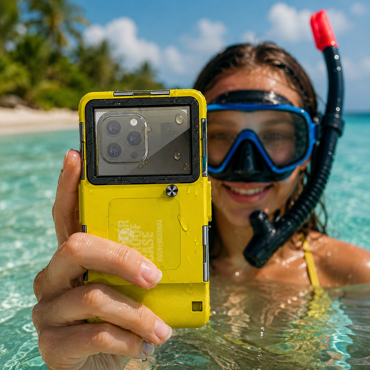 Premium iPhone Case IP68 Waterproof Diving Pouch 15m 50ft PC TPU Shockproof Anti Scratch Lanyard Underwater Photography Full Cover Protection Safe Use