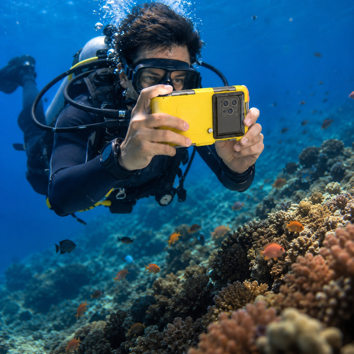 Premium iPhone Case IP68 Waterproof Diving Pouch 15m 50ft PC TPU Shockproof Anti Scratch Lanyard Underwater Photography Full Cover Protection Safe Use