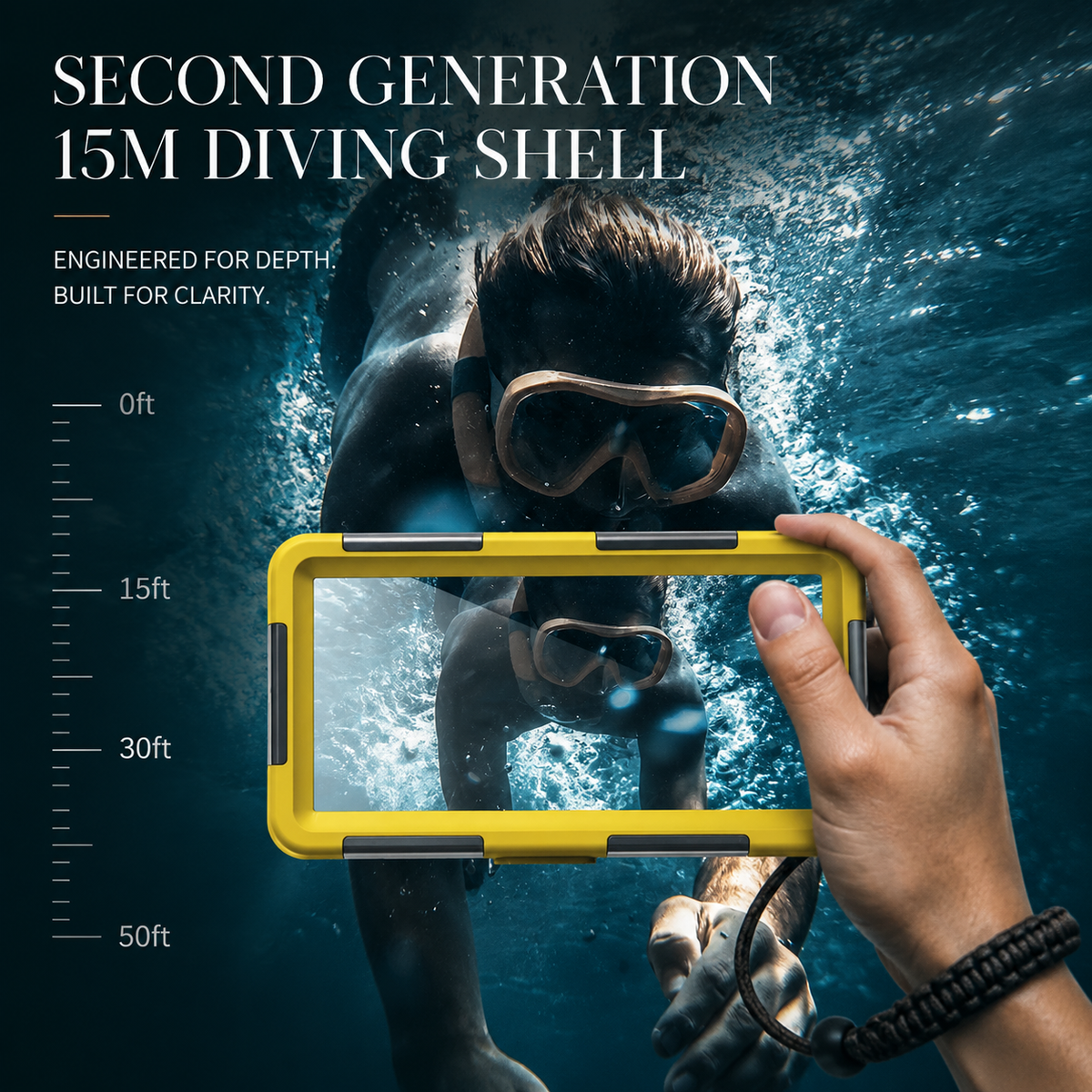 Premium iPhone Case IP68 Waterproof Full Body Shockproof Cover Anti-Scratch Sealed 15m Underwater Protection Secure Lanyard PC TPU Durable Gear Design