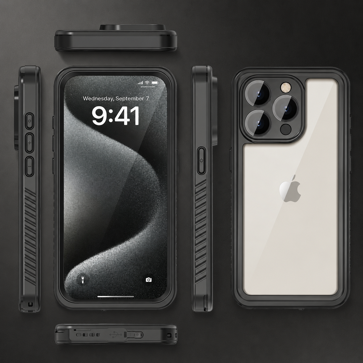 Premium iPhone Case IP68 Waterproof Magnetic Full Body Screen Protector Shockproof Dustproof MagSafe Compatible Non Slip Rugged Protective Cover Secure