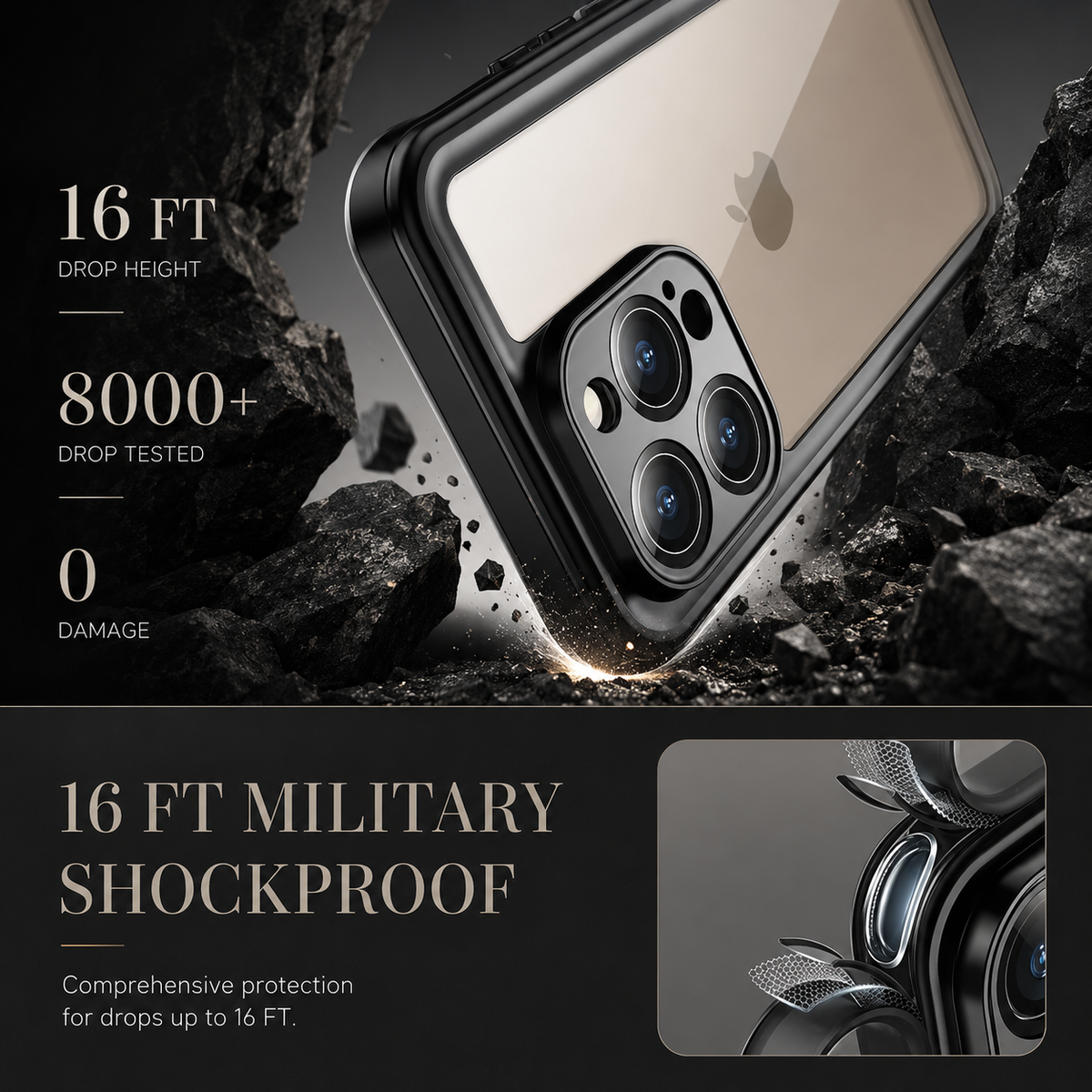 Premium iPhone Case IP68 Waterproof Magnetic Full Body Screen Protector Shockproof Dustproof MagSafe Compatible Non Slip Rugged Protective Cover Secure