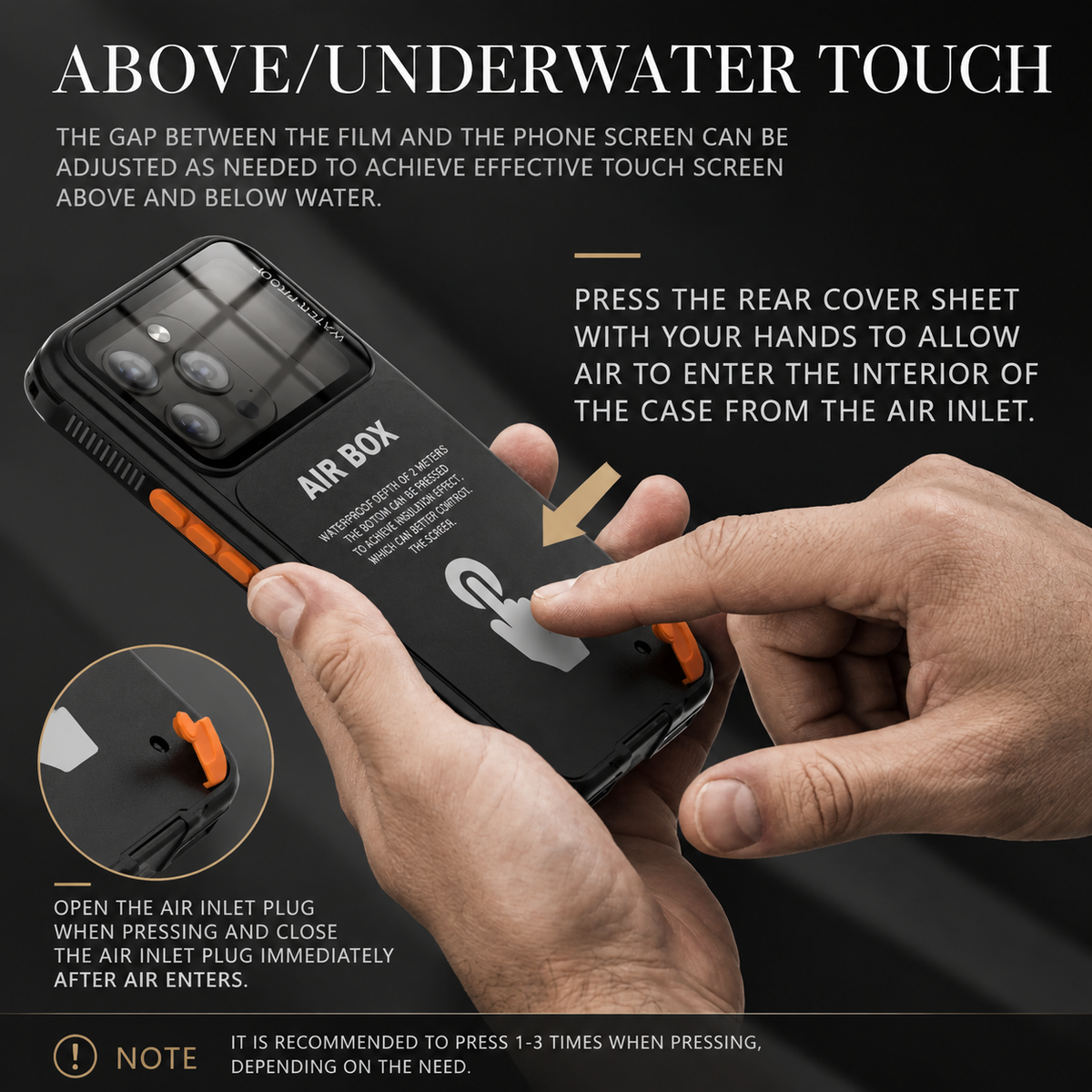 Premium iPhone Case IP68 Waterproof Shockproof Full Body Sealed Cover Dustproof Outdoor Underwater Protective Case Anti-Slip Rugged Design