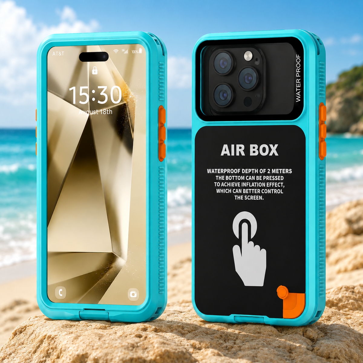 Premium iPhone Case IP68 Waterproof Shockproof Full Body Sealed Cover Dustproof Outdoor Underwater Protective Case Anti-Slip Rugged Design