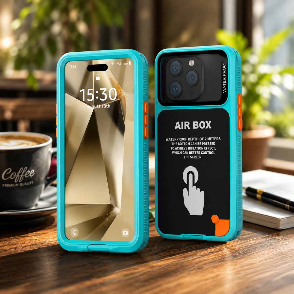 Premium iPhone Case IP68 Waterproof Shockproof Full Body Sealed Cover Dustproof Outdoor Underwater Protective Case Anti-Slip Rugged Design