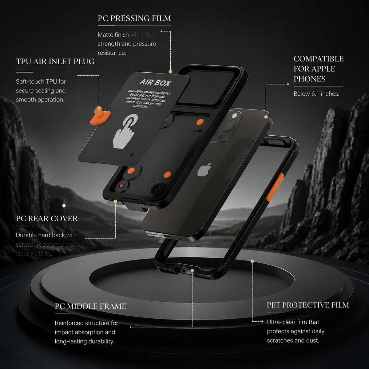 Premium iPhone Case IP68 Waterproof Shockproof Full Body Sealed Cover Dustproof Outdoor Underwater Protective Case Anti-Slip Rugged Design