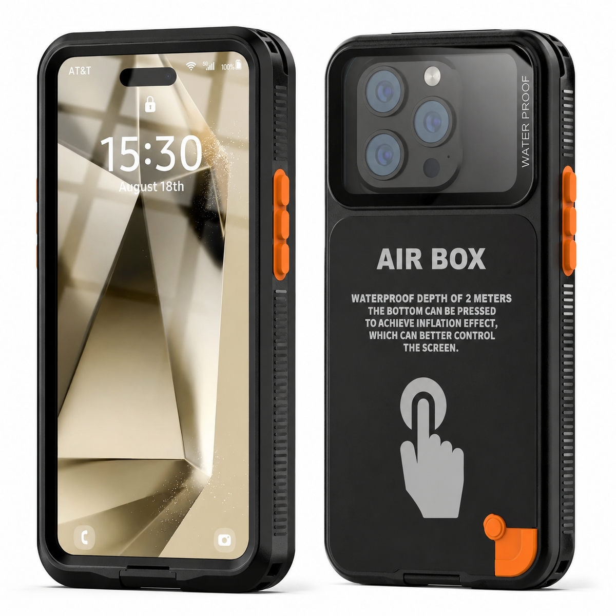 Premium iPhone Case IP68 Waterproof Shockproof Full Body Sealed Cover Dustproof Outdoor Underwater Protective Case Anti-Slip Rugged Design