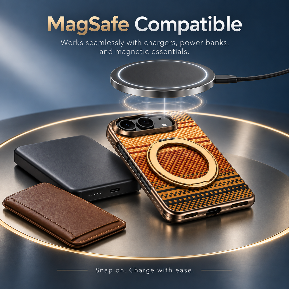 Premium iPhone Case Kevlar Magnetic Holder 360 Rotating Stand Foldable Cover MagSafe Business Shockproof Slim Durable Protective Phone Cover Shell Case