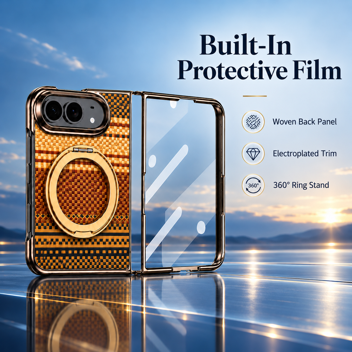 Premium iPhone Case Kevlar Magnetic Holder 360 Rotating Stand Foldable Cover MagSafe Business Shockproof Slim Durable Protective Phone Cover Shell Case