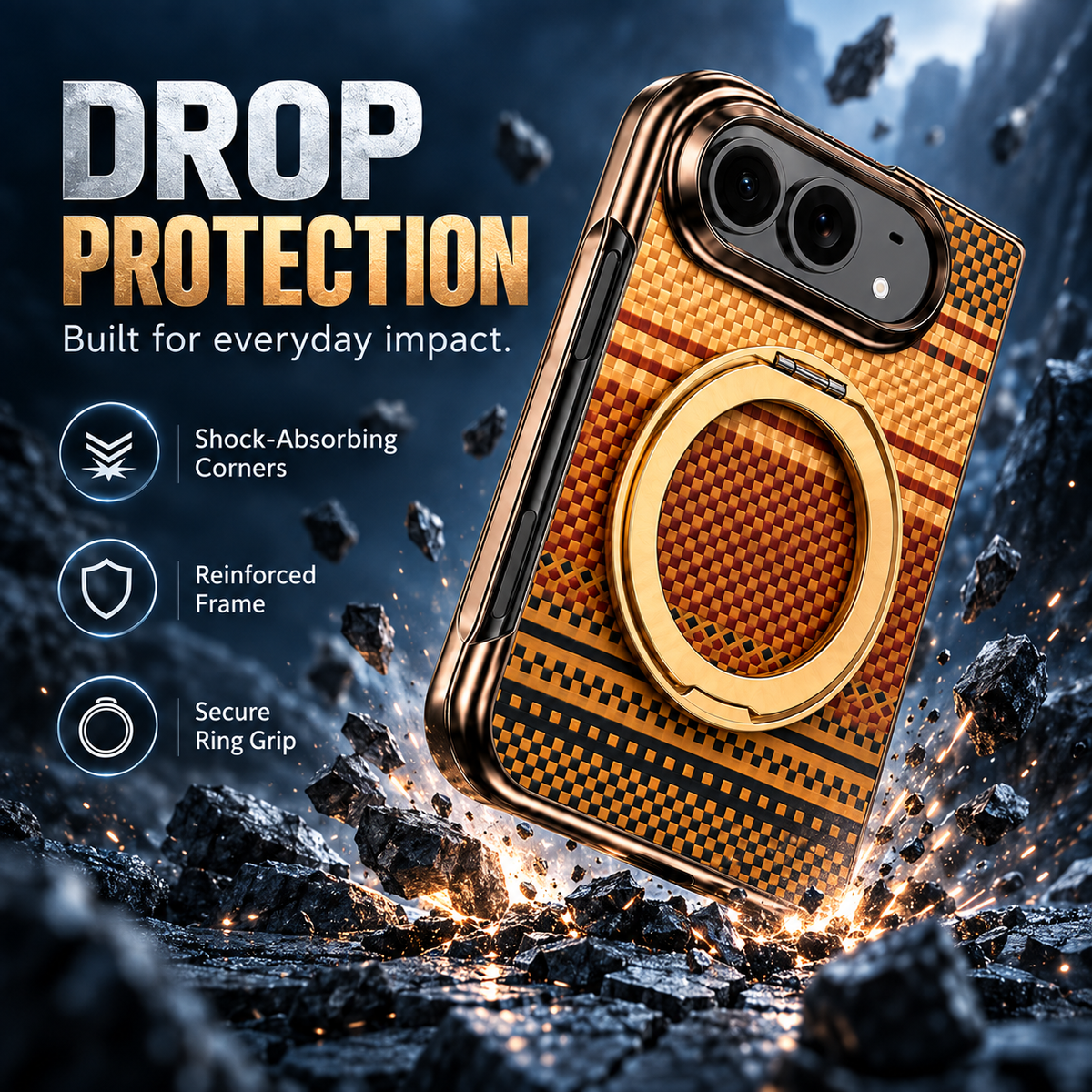 Premium iPhone Case Kevlar Magnetic Holder 360 Rotating Stand Foldable Cover MagSafe Business Shockproof Slim Durable Protective Phone Cover Shell Case
