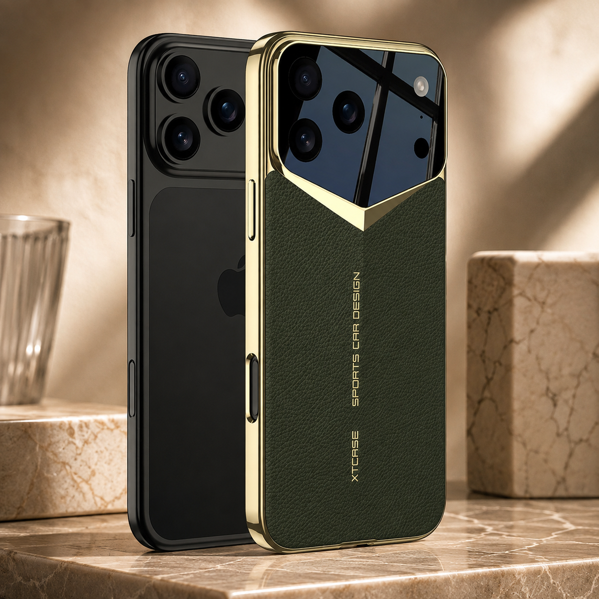 Premium iPhone Case Leather Hard Shell Camera Lens Protection Shockproof Anti Scratch Anti Fingerprint Non Slip Electroplated Slim Dustproof Protective Cover