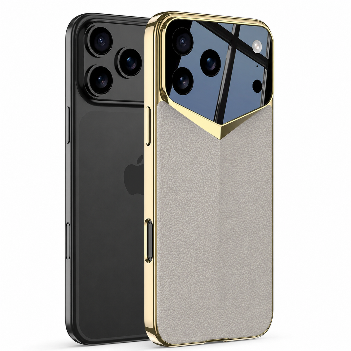 Premium iPhone Case Leather Hard Shell Camera Lens Protection Shockproof Anti Scratch Anti Fingerprint Non Slip Electroplated Slim Dustproof Protective Cover