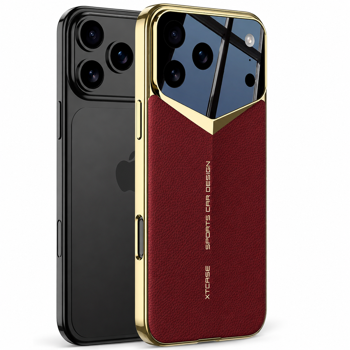Premium iPhone Case Leather Hard Shell Camera Lens Protection Shockproof Anti Scratch Anti Fingerprint Non Slip Electroplated Slim Dustproof Protective Cover