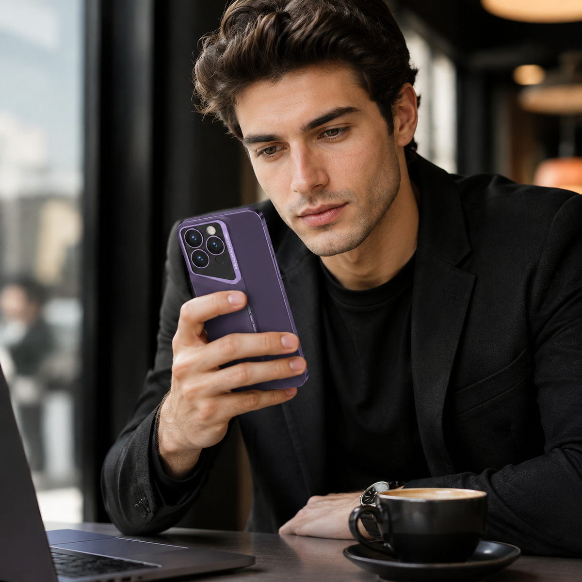 Premium iPhone Case Leather Magnetic Car Mount TPU Cover Shockproof Slim Anti Scratch Non Slip Protective Frame Full Coverage Everyday Protection Case